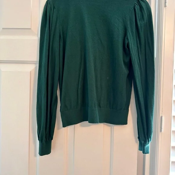 3/$10 Ralph Lauren Green Ruffled V-Neck Sweater - Picture 4 of 5